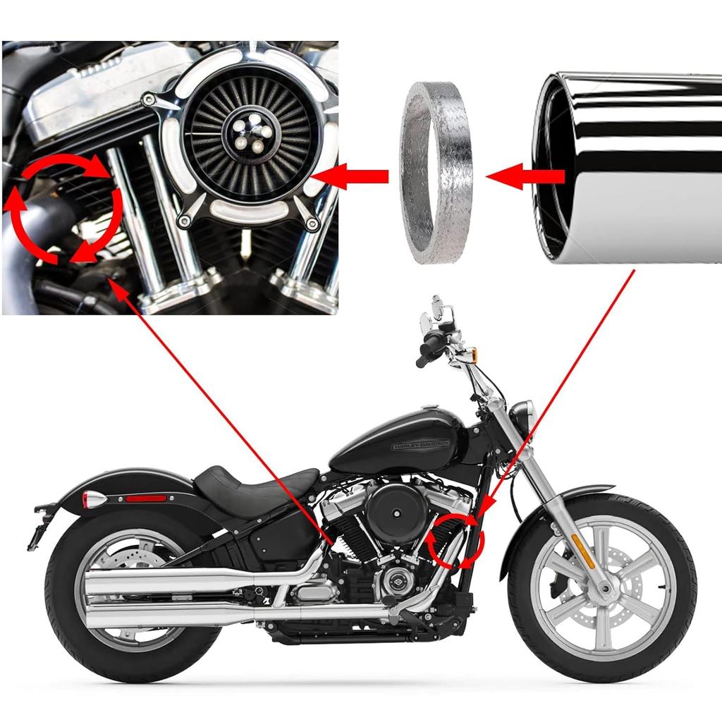 Exhaust Gasket for Harley-Davidson Motorcycle Touring Sportster Dyna Softee Evo