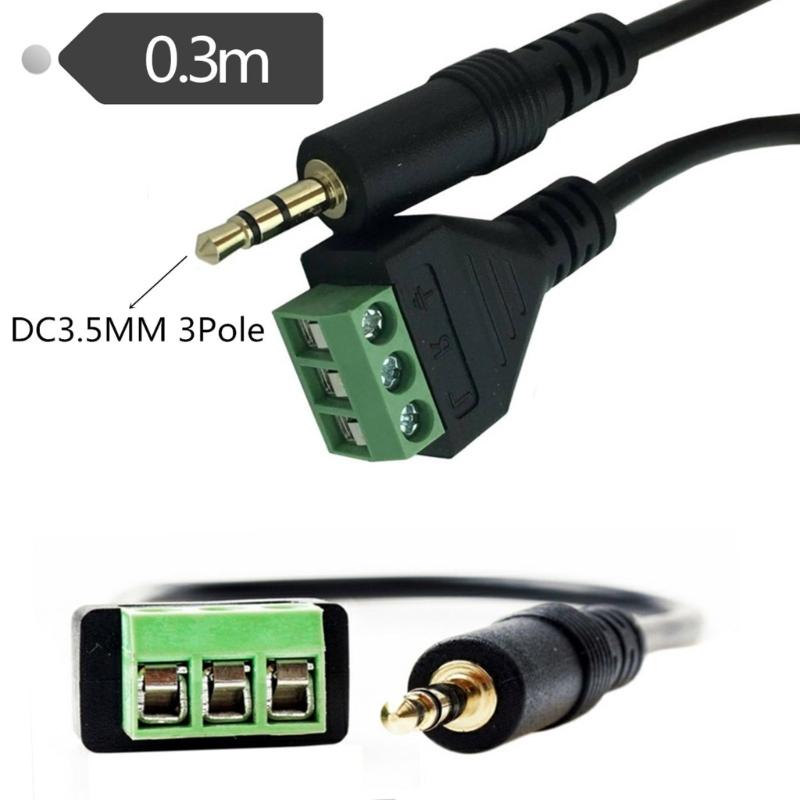 2Channel 3.5mm Male Jacks to Screw Terminal Adapter Cable 3.5mm Screw Terminal Adapter Cable for Audios Devices 30cm