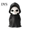 Black Robed Skeleton Statue 3D Printed Grim Reaper Figurine, Gothic Robe Statue, Figurine Mini Model Toy for Halloween Desktop Decoration Ornament