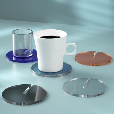 4-teiliges Set aus einfachem und verdicktem Acryl-Untersetzer für Kaffee- und Teetassen, hitzebeständige Isoliermatte, leicht, luxuriös, rund, für hohe Temperaturen geeignet, Unterlage für Schüsseln und Tabletts für Teezeremonien