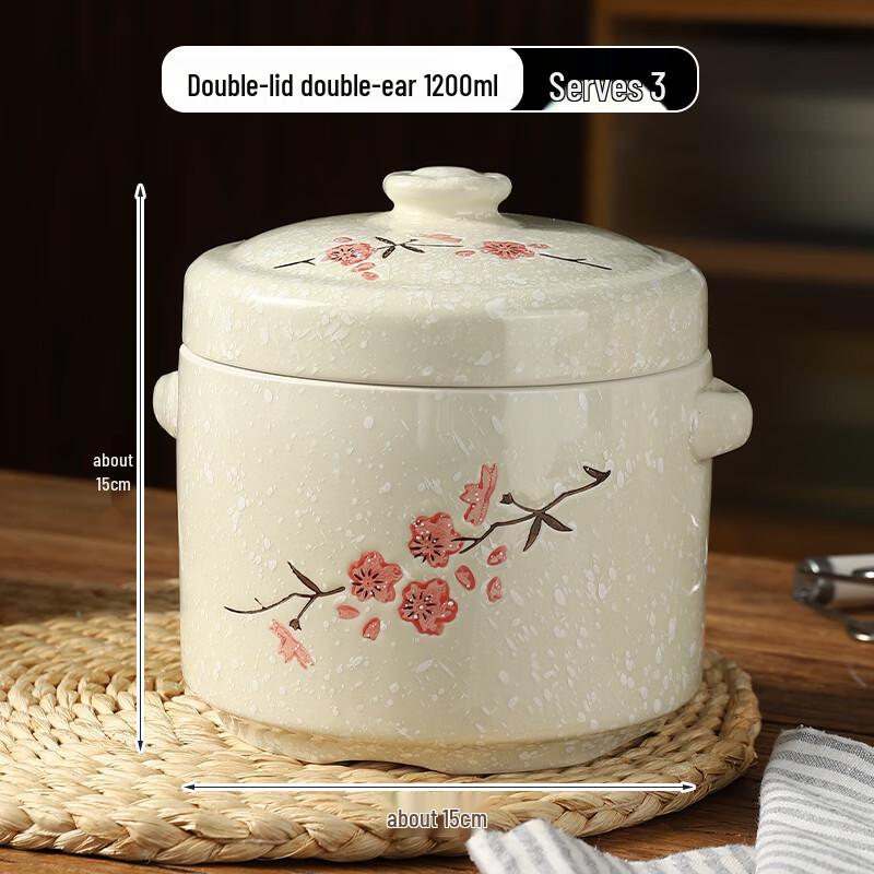 Zhaoran Ceramic Double-Lid Stew Pot