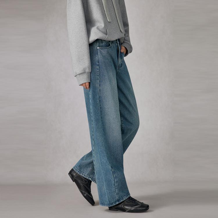 ELLE French Fashion Design Loose Slimming Versatile Vintage Wash Casual Banana Jeans Women Jeans EQ53464