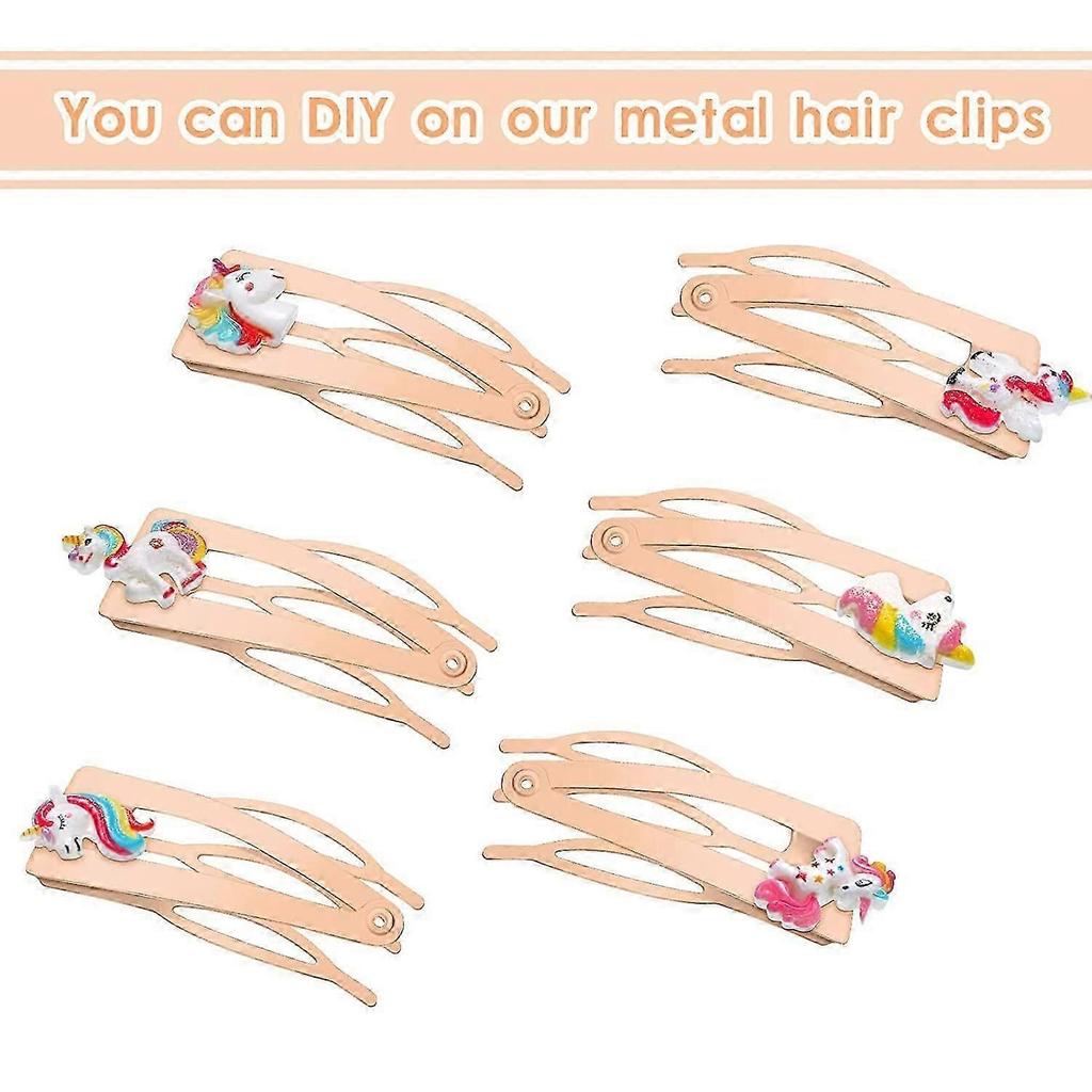 24 Pieces Double Grip Hair Clips Metal Snap Hair Clips Women Hair Barrettes for Hair Making, Salon Supplies (Cream)
