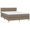 Maison Exclusive - Sommier à lattes de lit avec matelas Taupe 140x190 cm Tissu