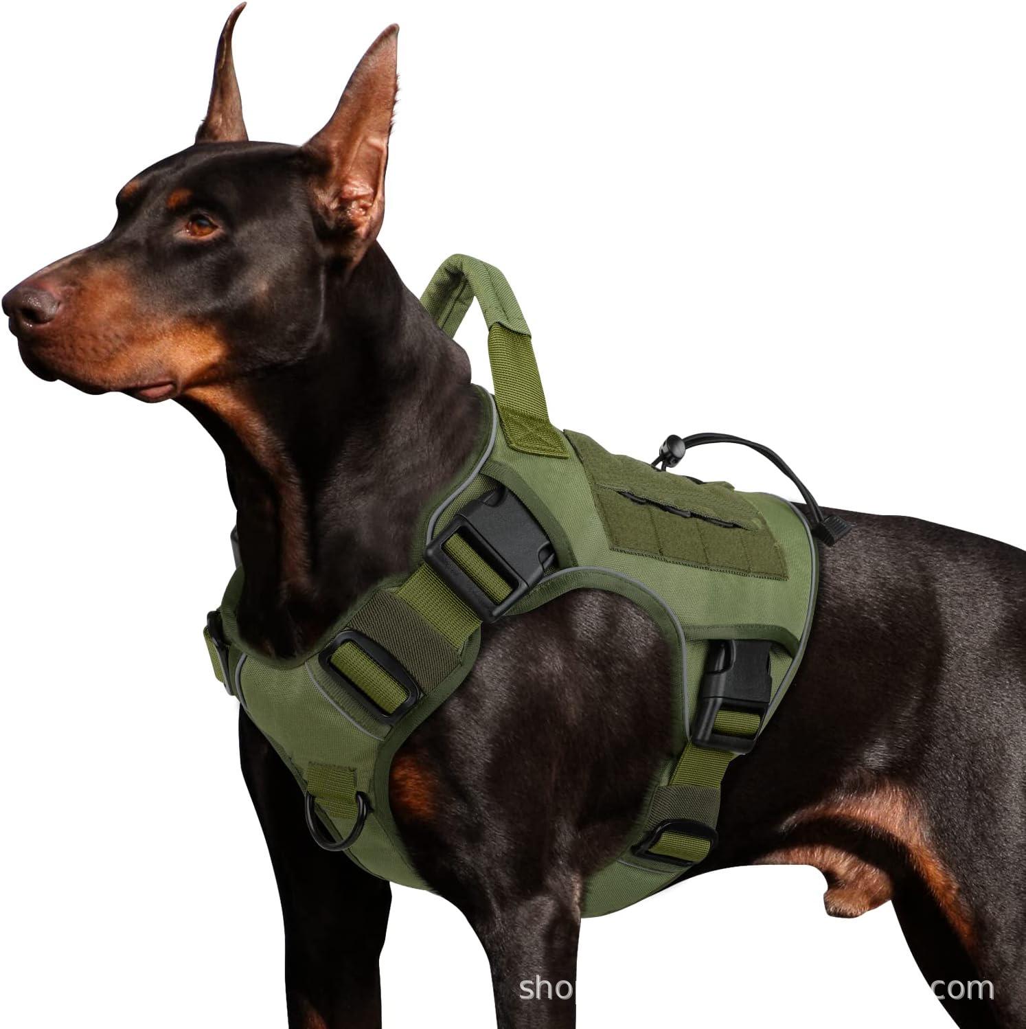 

New Outdoor Tactical Water-Repellent Dog Harness for Medium to Large Breeds like German Shepherds and Border Collies Small армия зеленый