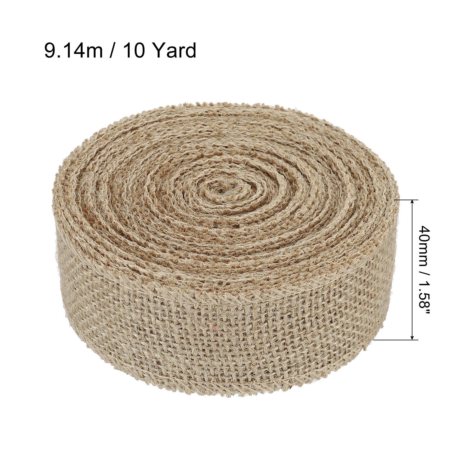 

Burlap Fabric Ribbon Wired Jute Crafts Roll for Party Home DIY Wrapping Decoration as photo