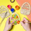 50Pcs Wooden Easter Egg Hanging Ornaments, Paintable DIY Wood Slices, Ideal for Easter Party Decor, Gift Tags & Holiday Crafts