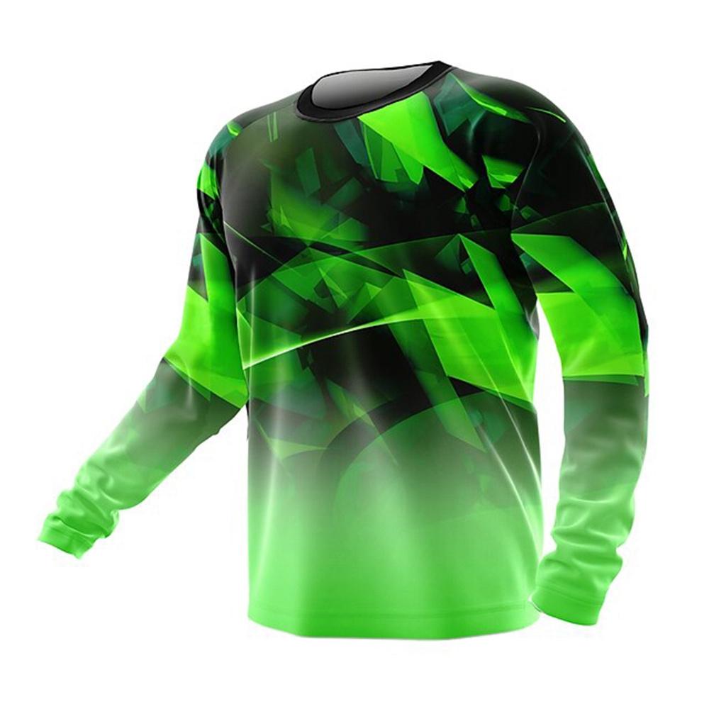 Men s Clothing Cool 3D Geometric Print Fashion Sports O-Neck Graphic T Shirts Tops Harajuku Running Long Sleeve Gym Men Clothing S