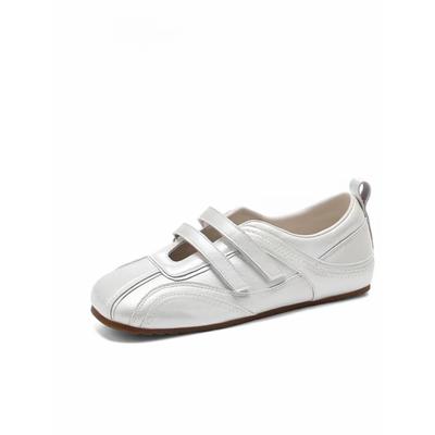 Temperament Star with the Same High-value Ballet Red Sports Mary Jane Thin-soled Silver Velcro Dexun Racing Shoes