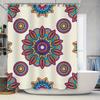 Decoratieve Douchegordijn Set Meerkleurig Mandala Bloemenpatroon, Polyester Stof Waterdicht Voor Badkamers 180 X 180Cm