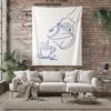 Hand Pouring Coffee From Kettle Into Cup Wall Tapestry Machine Washable All Season Decor Print Minimalist Line Art Design Home