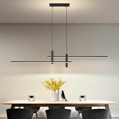 Lámpara colgante LED moderna regulable para mesa de comedor, cocina, candelabro minimalista de oro negro, decoración del hogar, accesorios de iluminación