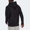 Adidas Logo Print Hooded Pullover Sweatshirt Casual Long Sleeve Tops Men Black HC3479
