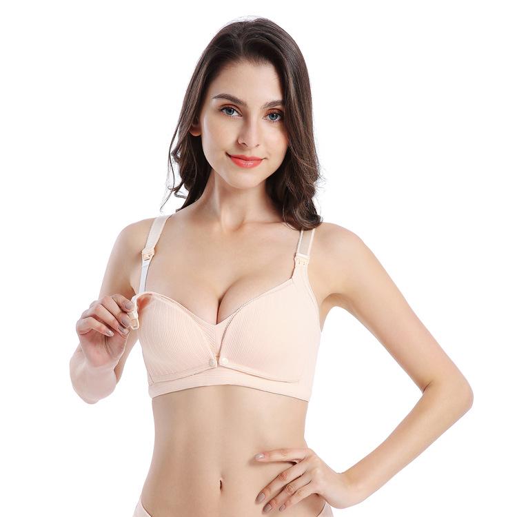 Wireless Nursing Bra: Threaded Thin, Double Buckle, Anti-Exposure for Pregnancy & Breastfeeding