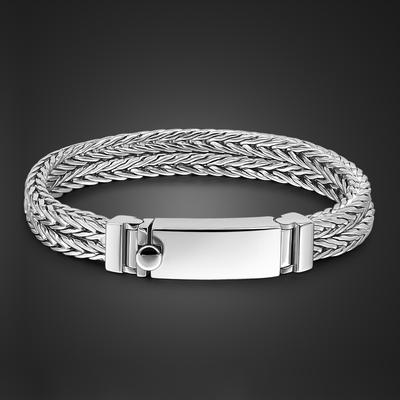 Bracciale Bizantino da Uomo a Doppia Fila Bronzo Galvanizzato Rodio Oro Micron Catena Chopin Gioielli