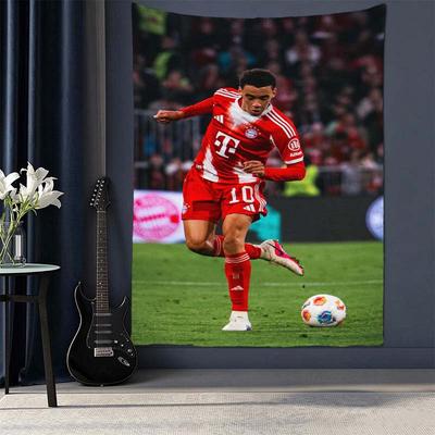 Jamal Musiala 10 Tapestry Wall Hanging Football Poster Soccer Fan Bedroom Living Room Art Decor Gift