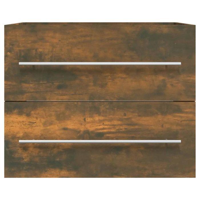 815642 vidaXL Vanity Unit Smoked Oak 60x38.5x48 Cm Engineered Wood