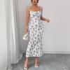 2026 Summer Floral Spaghetti Strap Dress - European & American Style, Slim Fit, Hip-Hugging, Sweet & Elegant Women's Long Dress