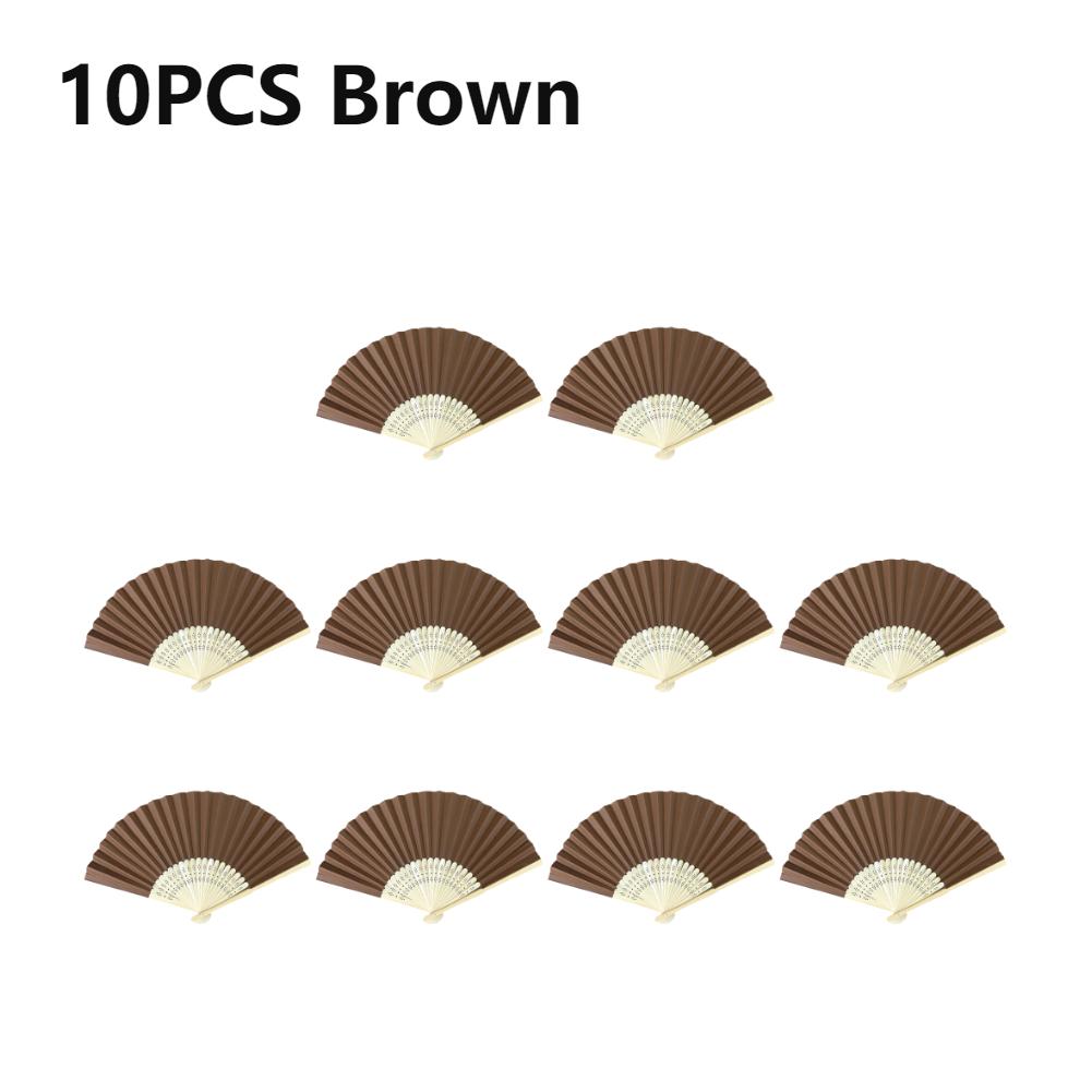 Bamboo Folding Fan Solid Color DIY Paper Decorative Fans Party Decor Art Craft Chinese Dance Fan Home Ornaments Gift Fans