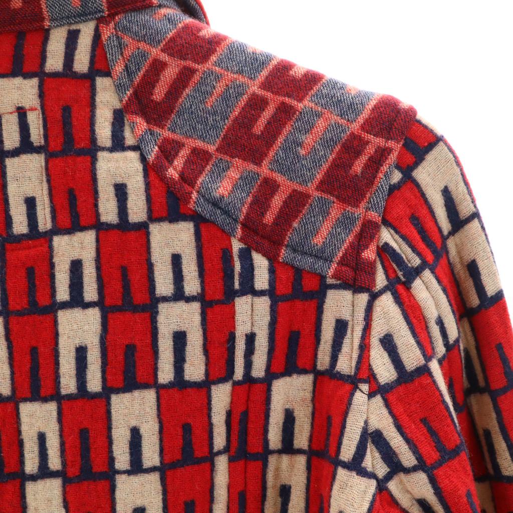 Y's Made In Japan Overall Handle Knit Jacket Red Women Used