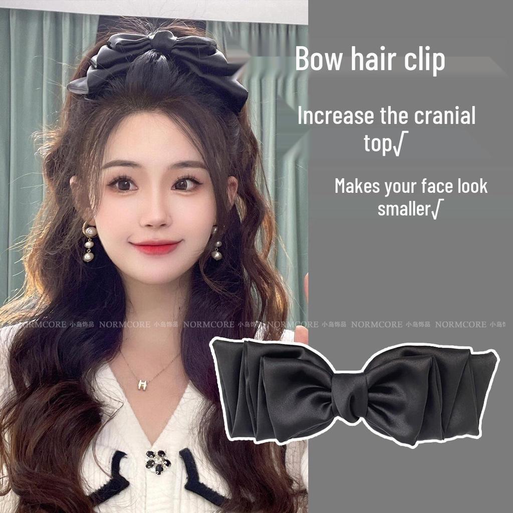 Black 3D Bow Hair Clip - Princess Accessory for Women