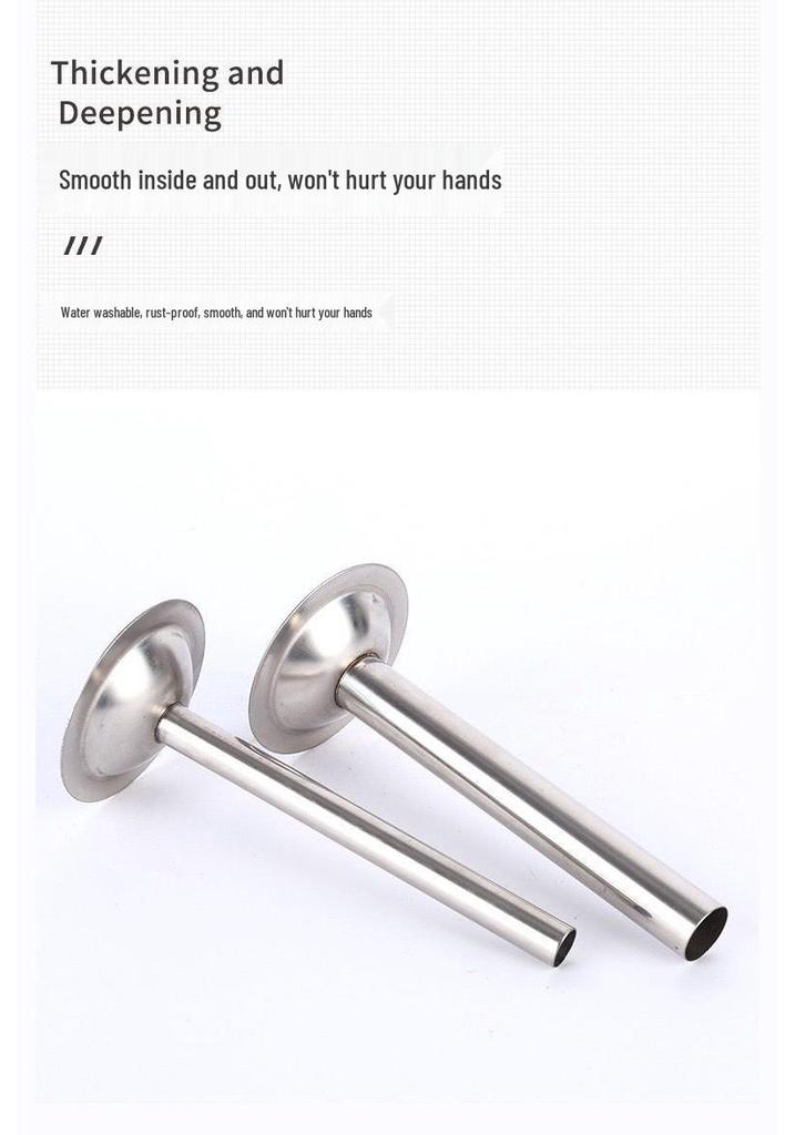 Stainless Steel Sausage Stuffer Tubes: 3-Piece Extended Funnel Set for Hog Casings