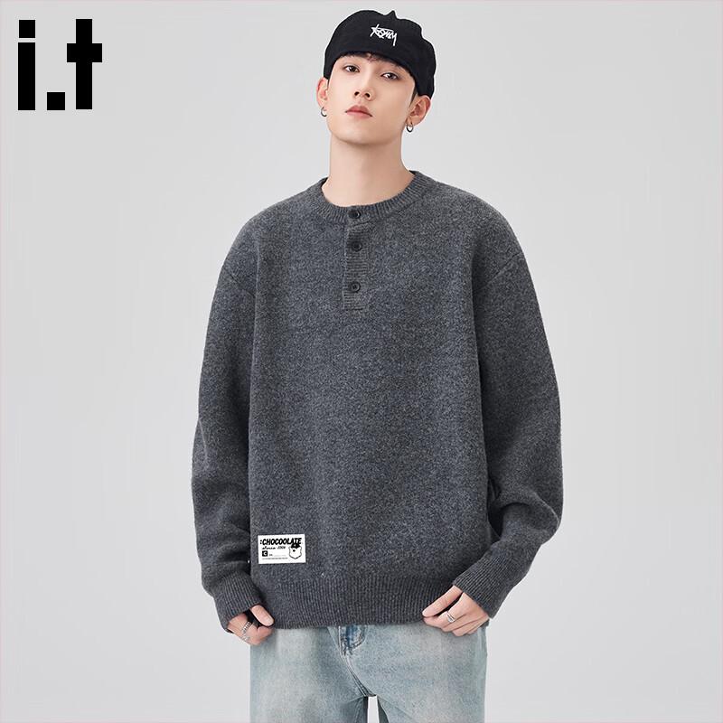 CHOCOOLATEit Men s Henry Collar Wool Knit Sweater M