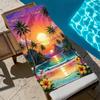 Vibrant Beach Sunset Tropical Palm Trees Floral Towel, Summer Design Quick Dry Soft