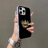 KING Queen Crown Letter Phone Case For IPhone 17 Air 16 E 15 14 Plus 13 12 11 Pro Max Jelly 2 In 1 Protective Case