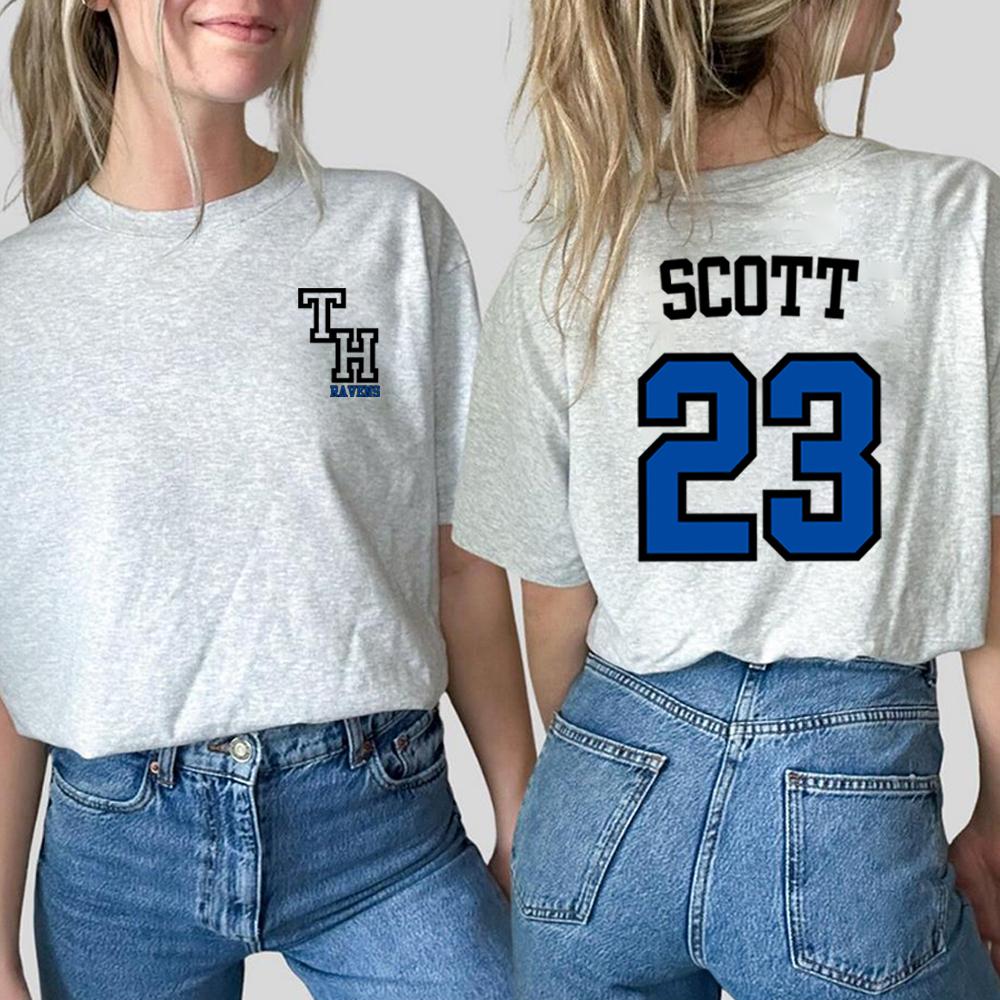 TREE HILL RAVENS Scott 23 Tshirt One Tree Hill Merch Nathan Scott Shirt North Carolina Tees Tv Show OTH Merch 2 Side Print Tops