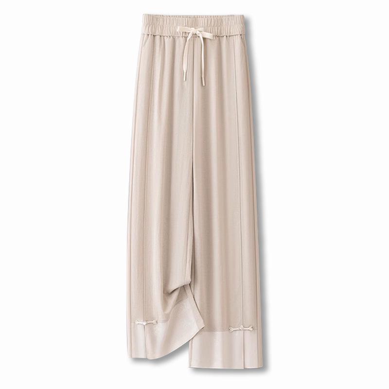 

Women s 2024 New Linen Wide-Leg Nine-Point Pants: Chinese-Inspired Summer Loose Fit 28