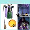 Halloween Props Garden Flying Witch With Colorful Green Skirt Perfect For Spooky Decor