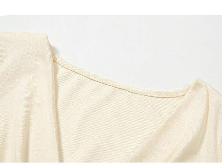 2026 Autumn/Winter Elegant V-Neck Long Sleeve Pleated Waist Split Skirt Dress for Women