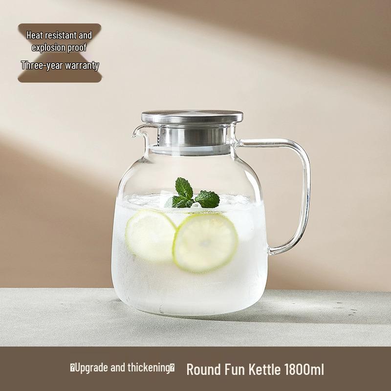 Large Capacity Heat-Resistant Borosilicate Glass Cold Water Kettle & Teapot
