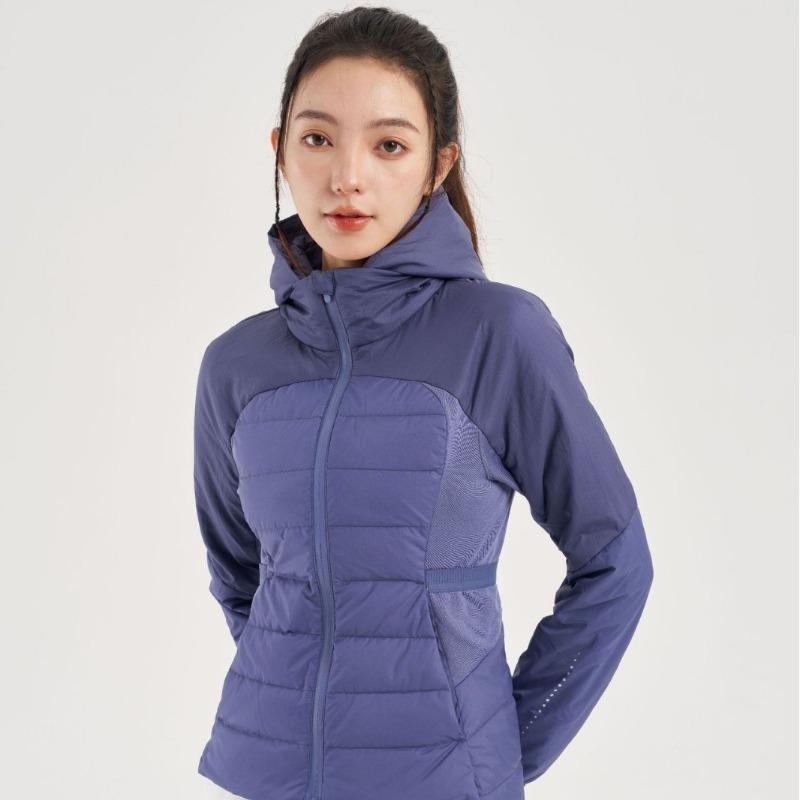 New Winter 90 White Duck Down Slim and Thin Running Light Fitness Yoga Hooded Sports Down