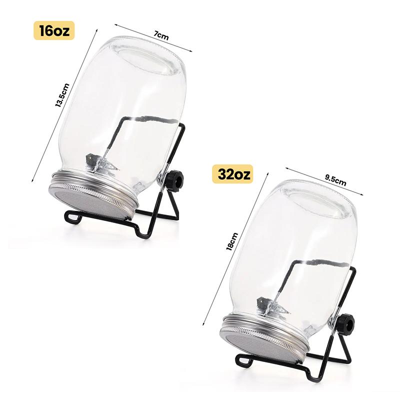 Germination Tank with Stainless Steel Germination Stand Mesh Cover Wide Mouth Mason Jar Standard Mouth Glass Sprouting Jar