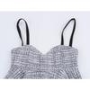 European & American Style Halter Tank Top: Women's Summer Tweed Heart-Neck Design