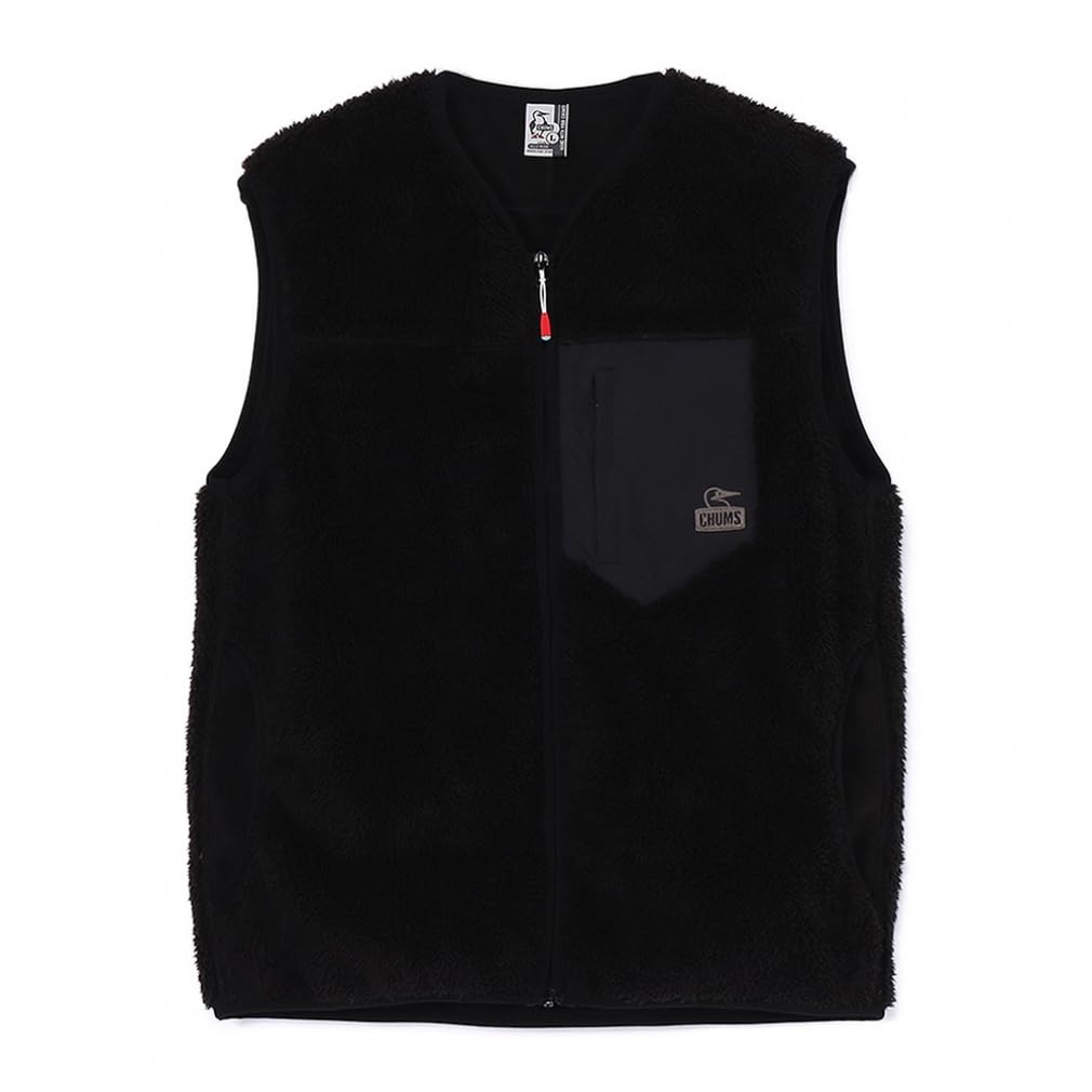 

CHUMS Флисовый жилет без воротника большого размера, женский, черный, чёрный
