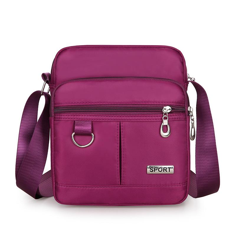 

Waterproof Shoulder Bag Women s Nylon Square Purse Lightweight Crossbody Cell Phone Messenger Wallet Bag With Multi Pockets фиолетовый