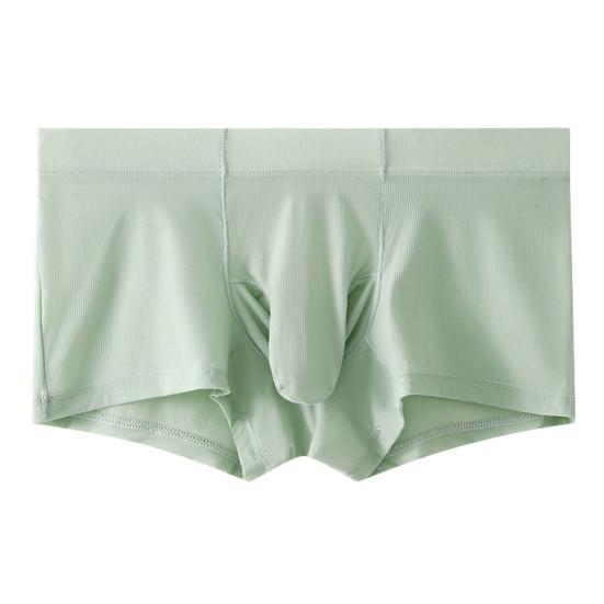 Men Ice Silk Underwear Mid-rise High Elasticity Slim Fit Shorts Briefs Solid Color
