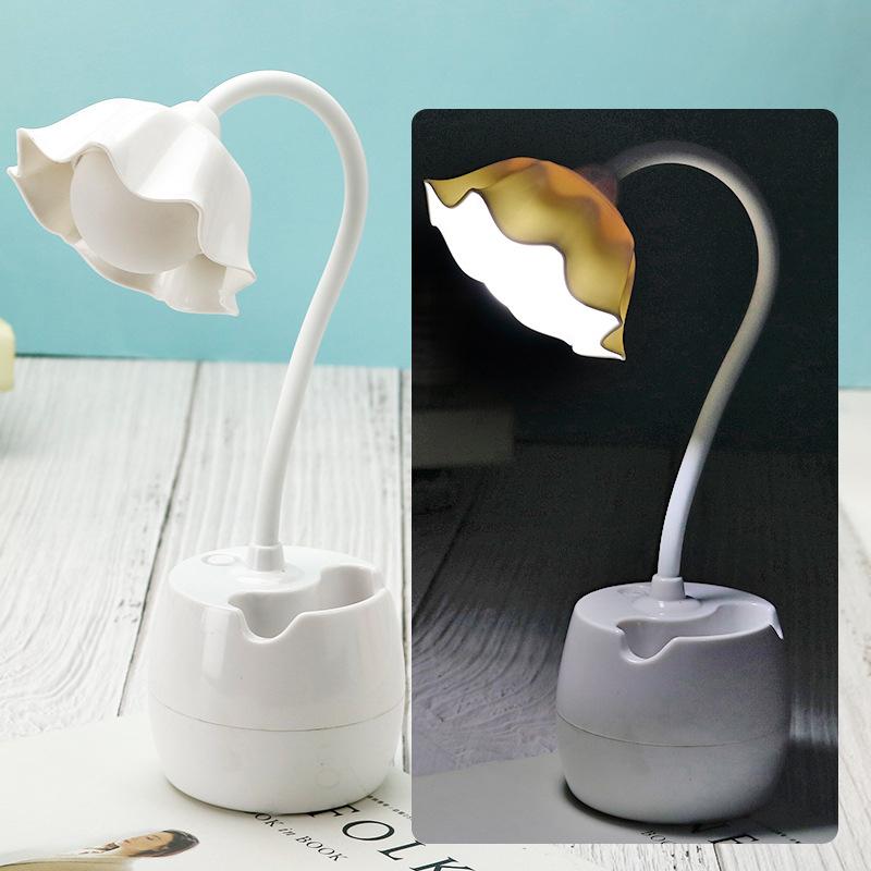 Led Student Study Lamp Eye Protection Lamp Dormitory Bedroom Small Book Lamp Reading Study Homework Pen Holder Lamp