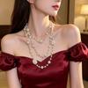 Elegant Irregular Long Pearl Necklace - French Light Luxury, Minimalist High-End Design for Women