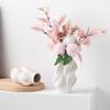 Simple And Creative Plain-Fired Ceramic Vase Lingbo Pattern Flower Insert Home Soft Decoration Handicraft Ornament