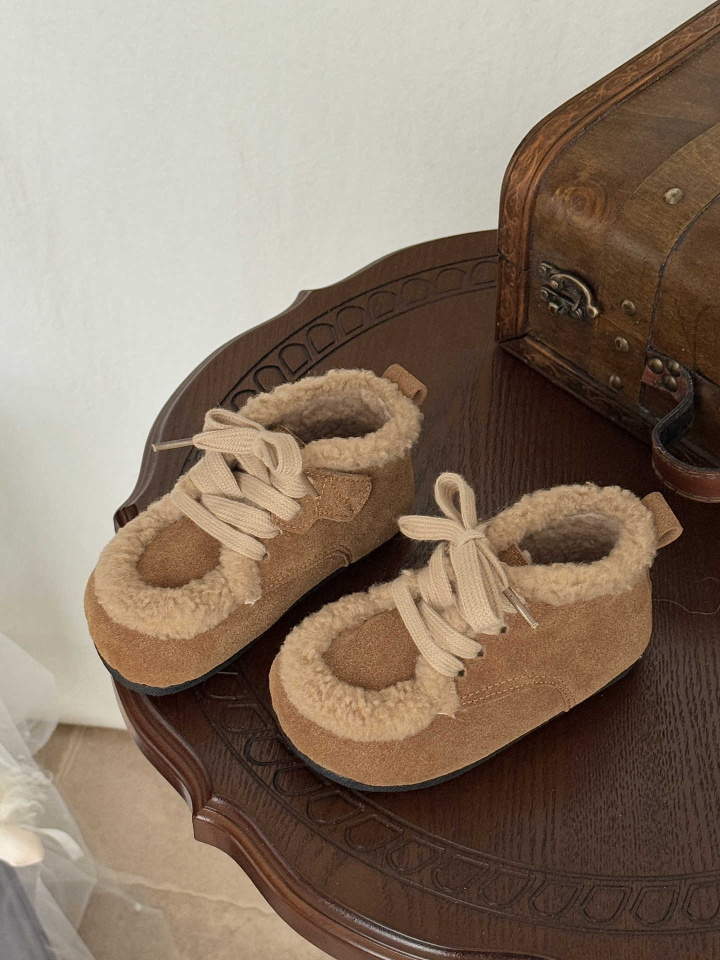 

XSHX Корейские туфли-кенгуру | Осенне-зимние бархатные на липучке для мальчиков и девочек, тонкая подошва, нескользящие, ретро леопардовый принт 25