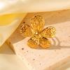 French Retro Luxury Flower-Shaped Titanium Steel Ring