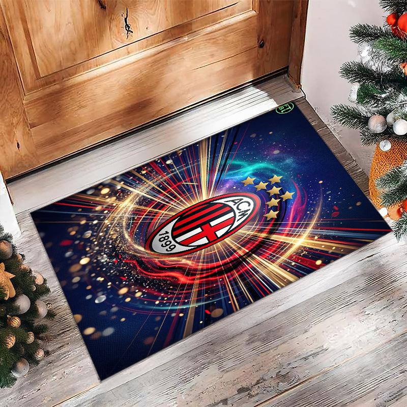 AC Mailand Bedruckter Flanell Teppich Rutschfest Weicher Polyester Boden Teppich Indoor Dekor Matte für Schlafzimmer Wohnzimmer Sofa Spielzimmer Heimdekoration