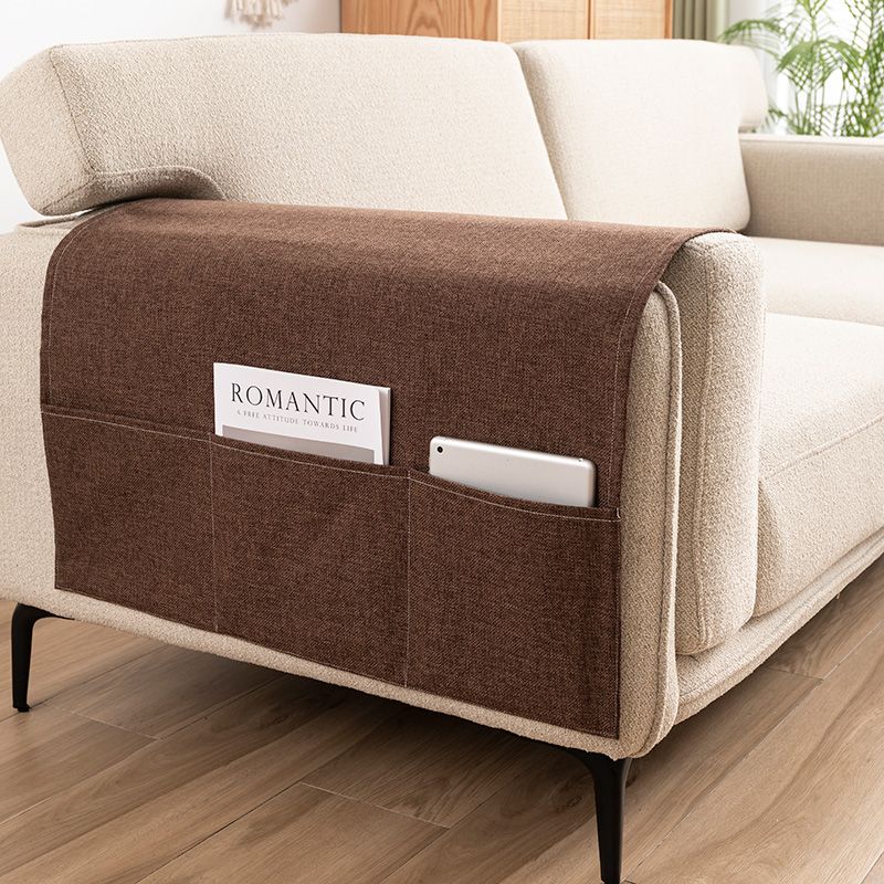 Modern Minimalist Cotton and Linen Sofa Armrest Towel Four Season Universal Sofa Cover Side Pocket Storage Dust Cover Remote Control Books