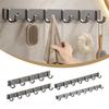 Aluminum Alloy Wall Mounted Hook Rack Strong Adhesive Space Saving Towel Rack Hook Heavy Duty Load Bearing 3-8 Hooks
