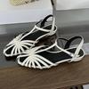 Fashion Fashion Hollow Narrow Band Flat Sandals Women Sexy Back Strap Buckle Design Brand Casual Shoes Comfortable Soft Sole Rome Sandal