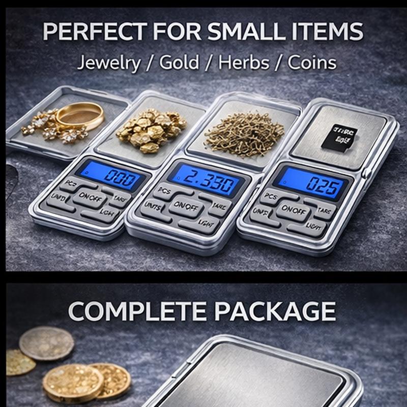 High Precision Mini Pocket Scale 500g/0.01g, Portable Digital Jewelry Scale, Accurate Small LCD Weighing Device for Easy Carry